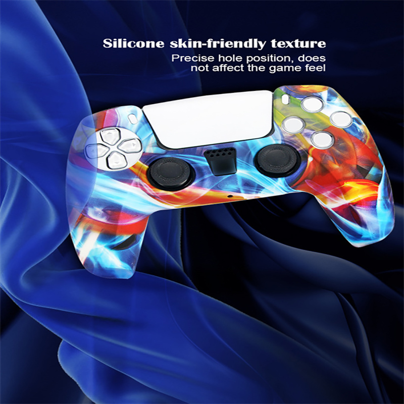 Camouflage Games Handle Covers PS5 Silicone Cases Anti-Slip Cover Game Handles Painting Protect Case For Playstation 5 Colorful Game Controller Access