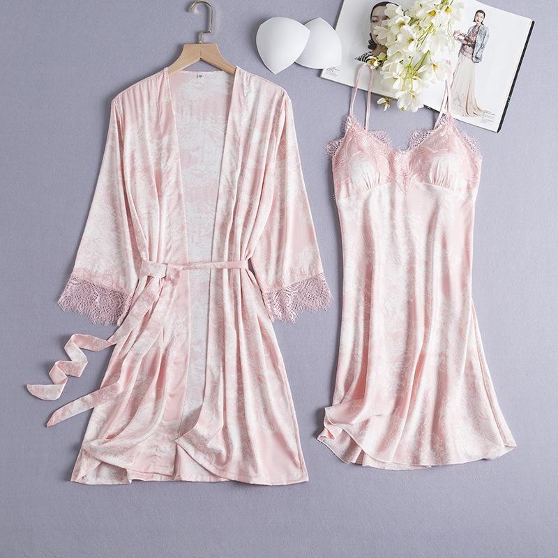 Women's Sleepwear Casual Nightgown Intimate Lingerie Satin Home Clothing Sexy Lace Kimono Robe Set Women Spring Summer Homewear, Black;red
Women's Sleepwear Casual Nightgown Intimate Lingerie Satin Home Clothing Sexy Lace Kimono Robe Set Women Spring Summer Homewear, Black;red