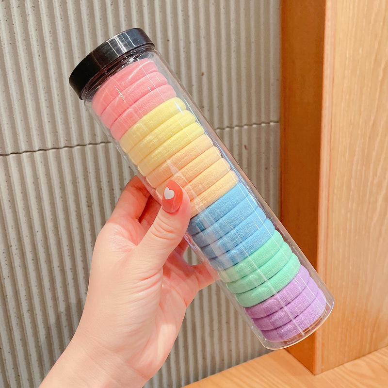 20pcs/set Milk Coffee Color Towel Ring Hair Ties Ponytail Holders Rubber Band Colorful Headband Hairs Bands For Girls Hair Accessories