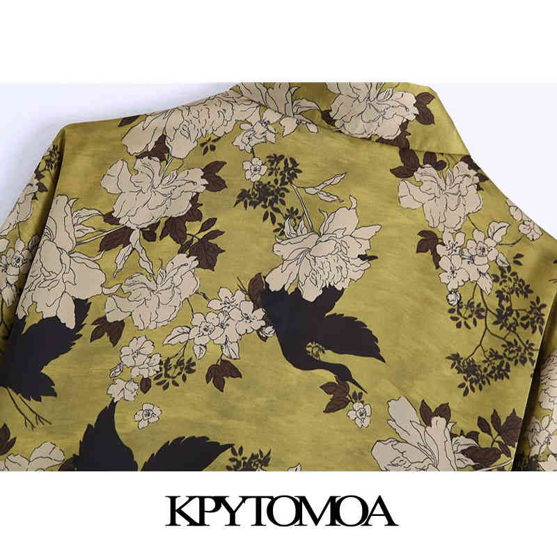 Women Fashion Floral Print Soft Touch Blouses Long Sleeve Button-up Female Shirts Blusas Chic Tops 210420