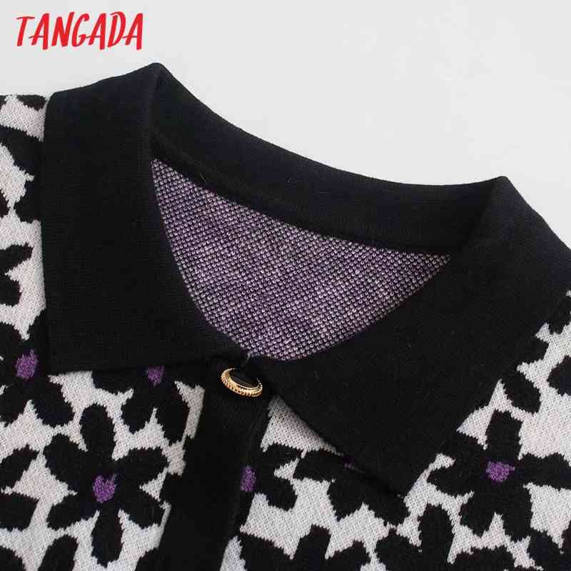 Women Vintage Flower Pattern Knitted Vest Sweater Sleeveless Female Waistcoat Tops 4M16 210416