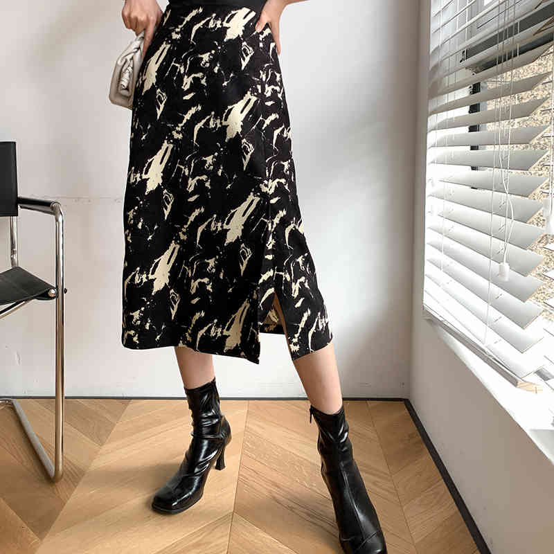 Casual Dresses Vintage Printed Straight Split Woman Skirts High Waist Female A-line Midi Skirt Fashion Office Lady New Mujer Falda, White
Casual Dresses Vintage Printed Straight Split Woman Skirts High Waist Female A-line Midi Skirt Fashion Office Lady New Mujer Falda, White