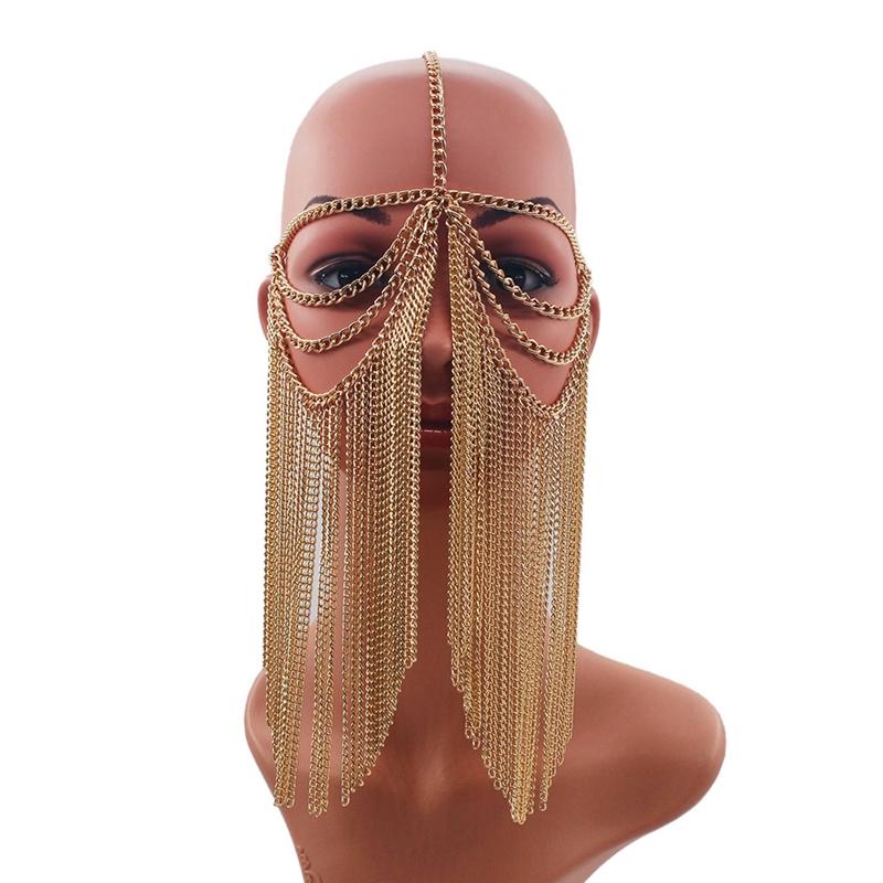 Hair Clips & Barrettes Europe And The United States Exaggerated Tassel Mask Chain Multi-Layer Head Dance Ball Headwear, Golden;silver
Hair Clips & Barrettes Europe And The United States Exaggerated Tassel Mask Chain Multi-Layer Head Dance Ball Headwear, Golden;silver
