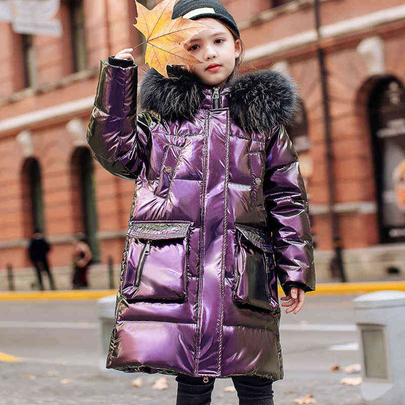 Boy Girls Fashion Hooded Parkas Teenager Autumn Winter Jackets Kids Waterproof Outwear Warm Thicken Cotton Lined Child Clothing 211111