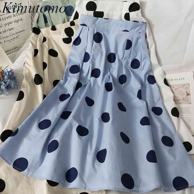 Kimutomo Korean Big Dot Skirt Women Spring Summer Fashion Female High Waist Slim Loose A-line Mid Length Skirt 210521, White
Kimutomo Korean Big Dot Skirt Women Spring Summer Fashion Female High Waist Slim Loose A-line Mid Length Skirt 210521, White