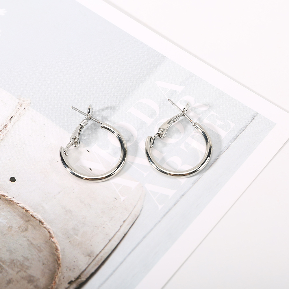 Simple C Shaped Big Hoop Ear Rings 925 Sterling Silver Earings Nail Gold Color Exaggerated Geometric Circle Loops Earrings for Women