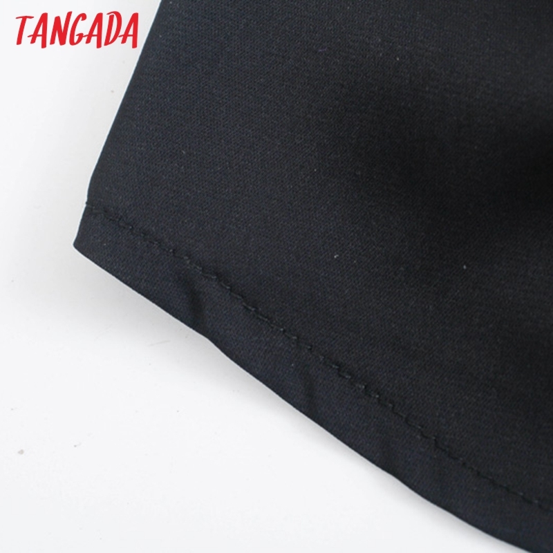 Women Retro Black Crop Short Sleeve Summer Chic Female Sexy Slim Shirt Tops 3D56 210416