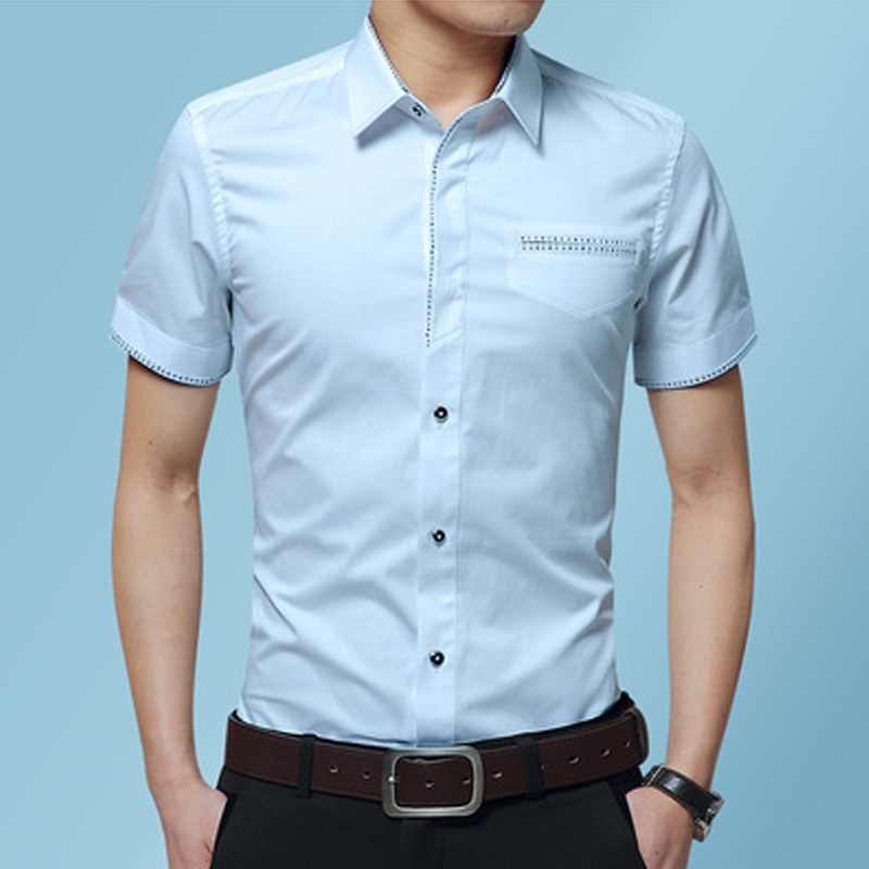 New Summer Trend Fashion Men's Casual Shirt Cotton Casual Shirt Men Short Sleeve Breathable Work Dress Shirts Men 210412