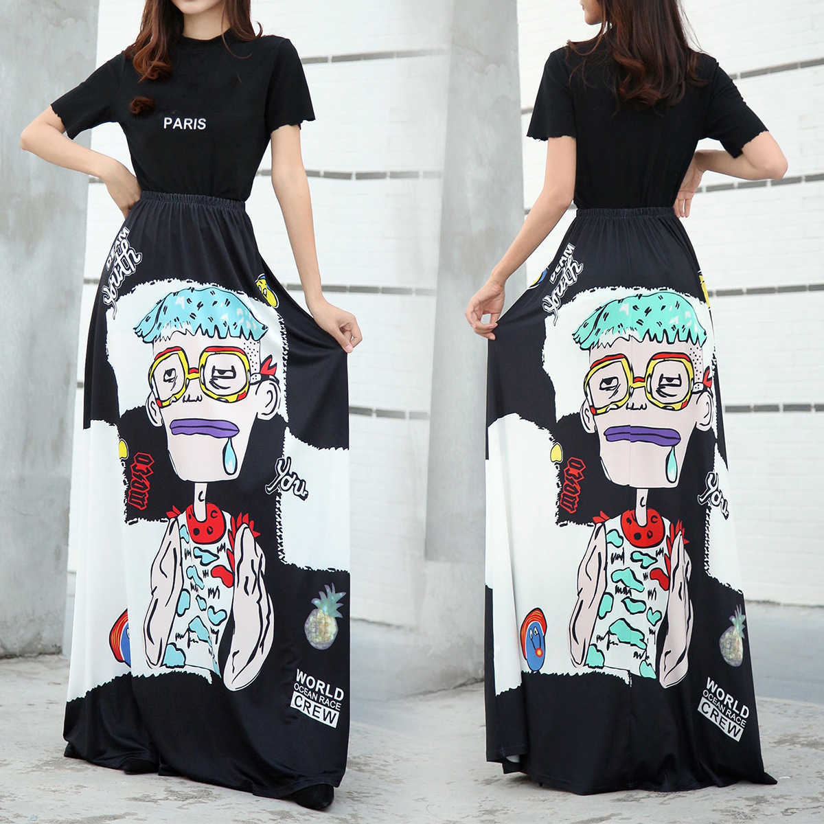 Bonjean Winter Autumn Women's Bud Mouse Waist Long Skirts Women Young Girl Thick Large Size Fahion Female Falda 210619