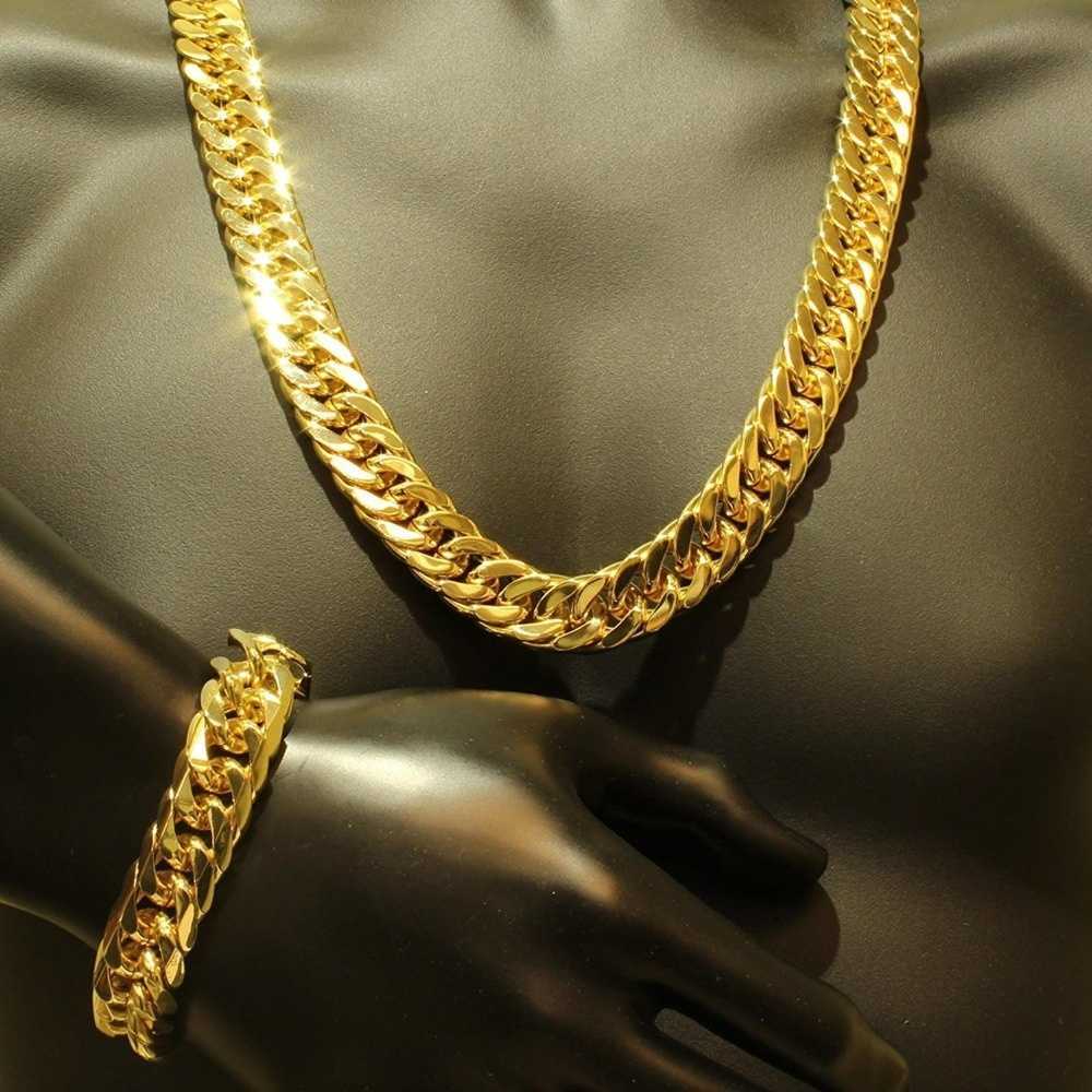 Thick Golden Men Chains Jewelry Sets Yellow Gold Filled Chunky Tight Curb Link Chain Necklace Bracelets Man Jewelry 210720
Thick Golden Men Chains Jewelry Sets Yellow Gold Filled Chunky Tight Curb Link Chain Necklace Bracelets Man Jewelry 210720