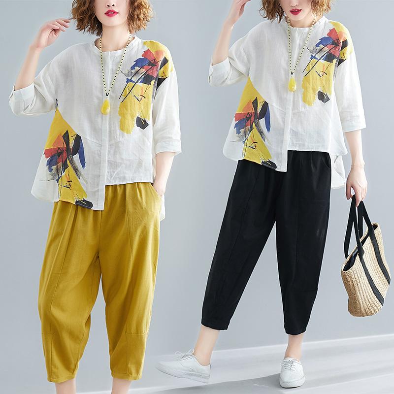 Women's Two Piece Pants 2021 Summer Pattern Office Lady Style O Collar Calf Length Wide Leg Suit RV576, Black
Women's Two Piece Pants 2021 Summer Pattern Office Lady Style O Collar Calf Length Wide Leg Suit RV576, Black