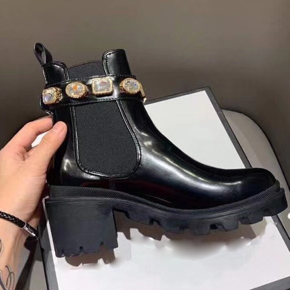 leather ankle boots with belt metal buckle crystal inlaid womens platform fashion martin booties for fall winter, Black
leather ankle boots with belt metal buckle crystal inlaid womens platform fashion martin booties for fall winter, Black