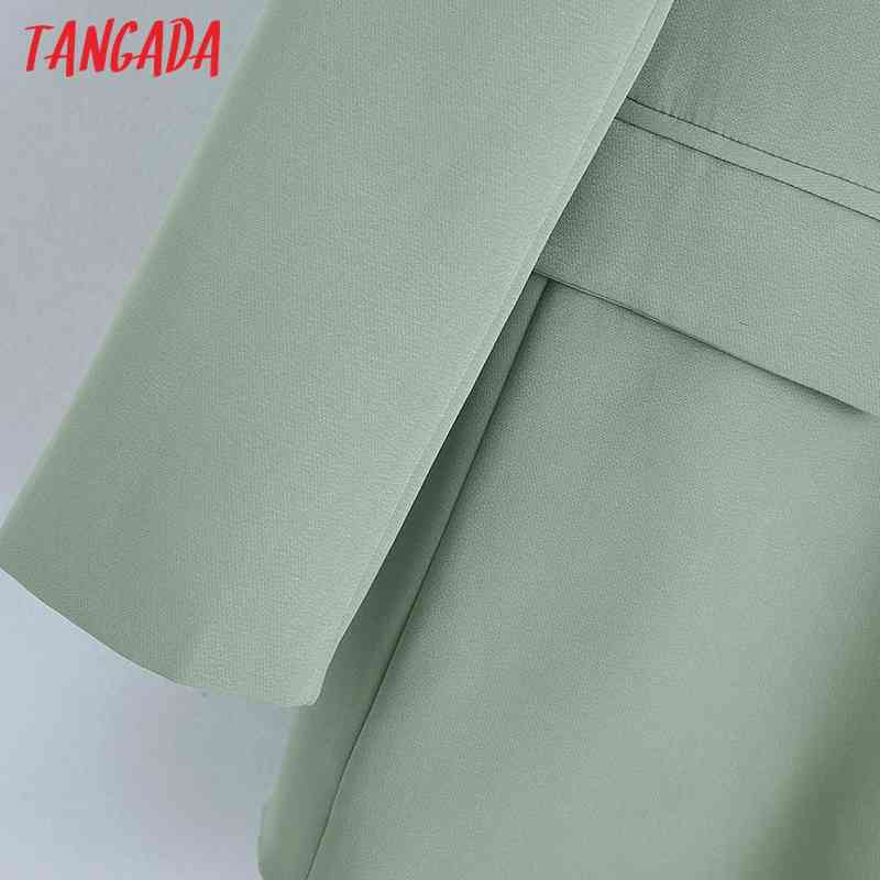 Women Double Breasted Solid Blazers Coat Fashion Vintage Long Sleeve Pockets Female Outerwear Chic BE513 210416