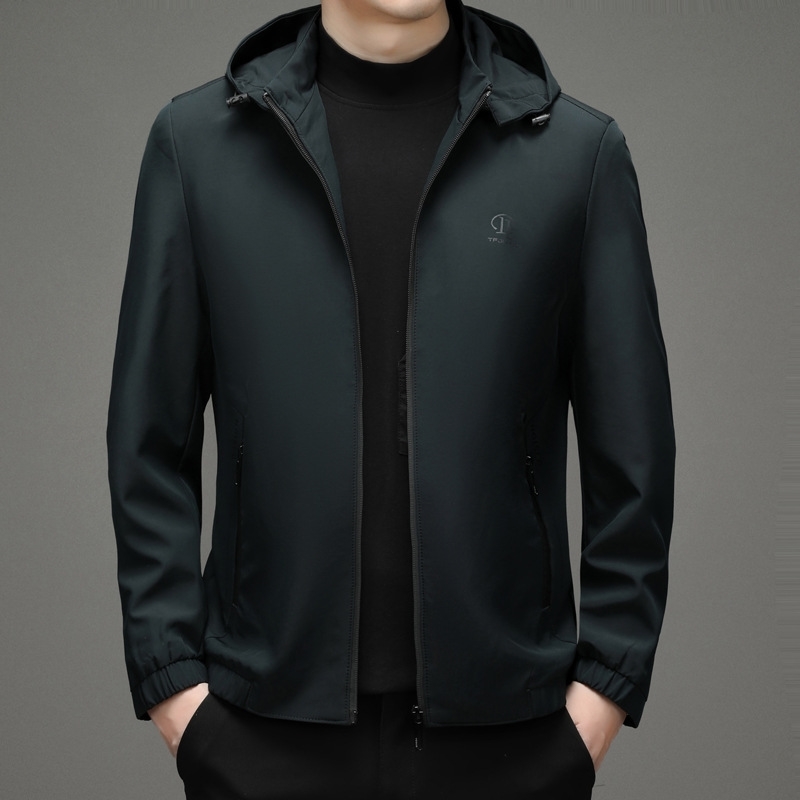 2021 autumn new middle-aged side seam pocket hooded short business jacket men's wear, Black
2021 autumn new middle-aged side seam pocket hooded short business jacket men's wear, Black