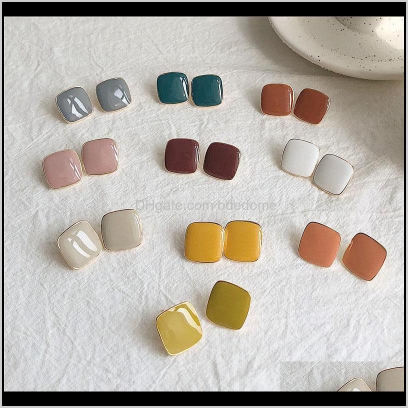 Stud Trendy Colorf Smooth Paint Geometric Candy Square Earrings For Women Sweet Kolczyki Korean Fashion Dangle Female Jewelry Drop Delivery
Stud Trendy Colorf Smooth Paint Geometric Candy Square Earrings For Women Sweet Kolczyki Korean Fashion Dangle Female Jewelry Drop Delivery