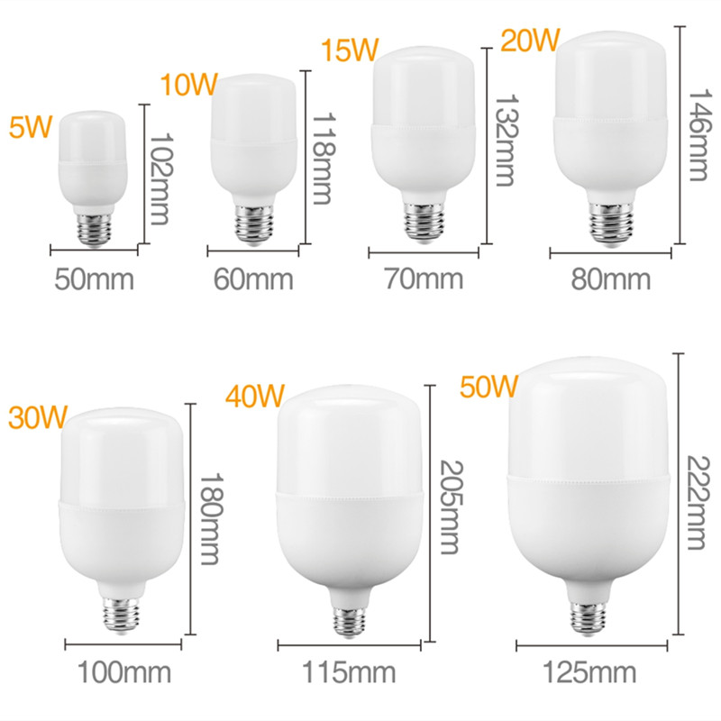 2PCS LED Lamp E27 No Flicker Light Bulb 40W 50W 220V Bomlillas LEDs Ampoule Blubs Lampada Table Lamps Spot Lights For Indoor Home Kitchen Lighting