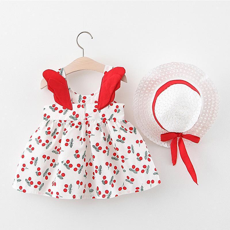 Girl's Dresses Summer Dress With Hat Cute Infant Sleeveless Small Cherry Print Baby Girls For Party And Wedding Birthday Princess, Pink
Girl's Dresses Summer Dress With Hat Cute Infant Sleeveless Small Cherry Print Baby Girls For Party And Wedding Birthday Princess, Pink