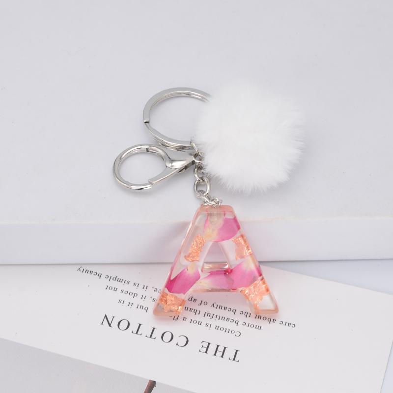 Keychains 1Pc Real Dried Flower Red Rose Petal Letter Keychain English Alphabet Keyring With White Pompom Gold Foil Filling Key Chain Gift
Keychains 1Pc Real Dried Flower Red Rose Petal Letter Keychain English Alphabet Keyring With White Pompom Gold Foil Filling Key Chain Gift