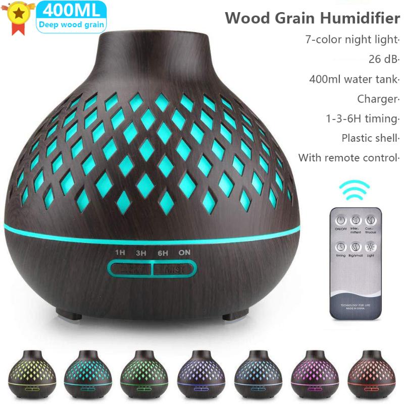 Humidifiers Wood Grain Hollow Remote Control Ultrasonic Humidifier Colorful Night Lamp Essential Oil Diffusion Aroma Diffuser
Humidifiers Wood Grain Hollow Remote Control Ultrasonic Humidifier Colorful Night Lamp Essential Oil Diffusion Aroma Diffuser