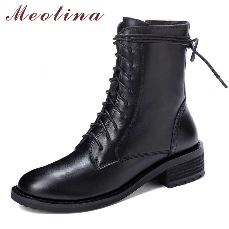 Meotina Winter Motorcycle Boots Women Natural Genuine Leather Thick Heel Ankle Boots Zip Round Toe Shoes Lady Autumn Big Size 43 210608, Black
Meotina Winter Motorcycle Boots Women Natural Genuine Leather Thick Heel Ankle Boots Zip Round Toe Shoes Lady Autumn Big Size 43 210608, Black