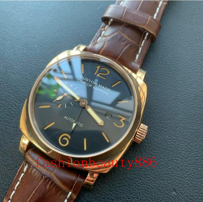 GMT 47mm Black Dial Men's Seagull Automatic Movement Watch PVD Steel Case Leather Strap Luminous Waterproof Mechanical595T, Water proof18m
GMT 47mm Black Dial Men's Seagull Automatic Movement Watch PVD Steel Case Leather Strap Luminous Waterproof Mechanical595T, Water proof18m