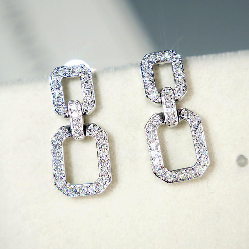 2020 Eight shape Drop Earrring AAAAA cz 925 sterling silver Bijou Vintage Party Wedding Dangle Earrings for women Bridal Jewelry