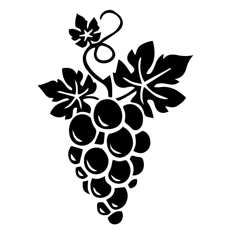 Grape Bunch Cartoon Decals Fashion Car Stickers Decorative Personality Waterproof Car Window Decals Black/white, 13cm*18cm