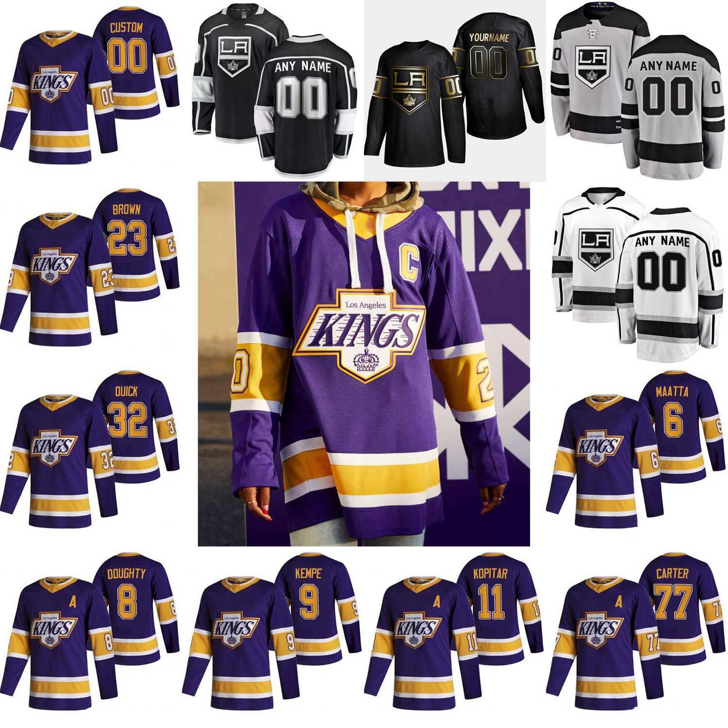 2021 Reverse Retro Los Angeles Kings Hockey Jerseys 99 Wayne Gretzky Jersey Anze Kopitar Dustin Brown Jonathan Quick Drew Doughty Custom Stitched, Black;red
2021 Reverse Retro Los Angeles Kings Hockey Jerseys 99 Wayne Gretzky Jersey Anze Kopitar Dustin Brown Jonathan Quick Drew Doughty Custom Stitched, Black;red