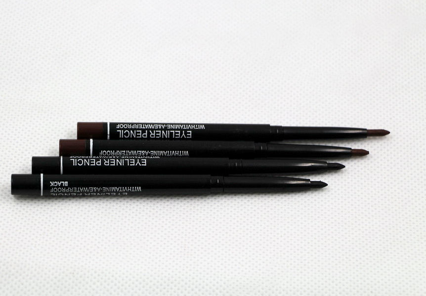 Retractable Black Eyeliner Pencil Automatic Rotating Sweatproof Natural Easy To Wear Makeup Eyebrow Eyeliners Pencils