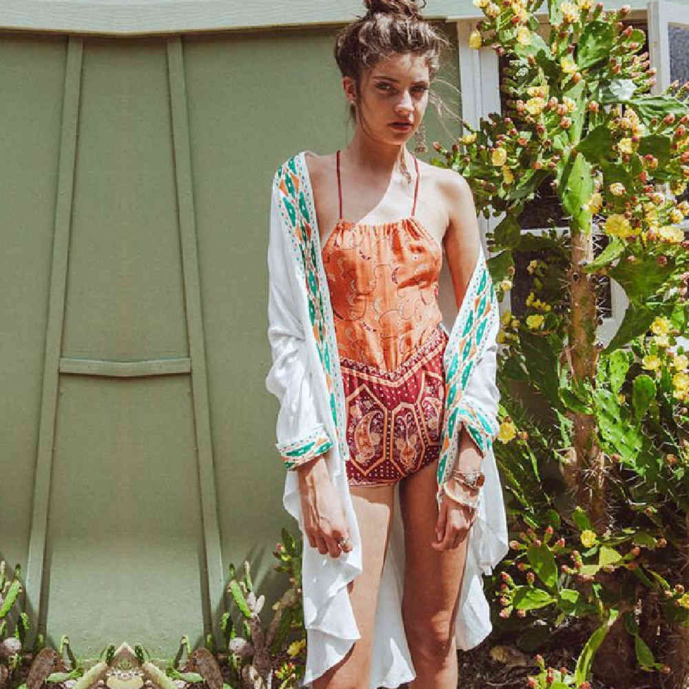 Beach Cover up Cotton Bathing Suit ups Dress Tunic For Saida de Praia Embroidery Swimwear #Q409 210420