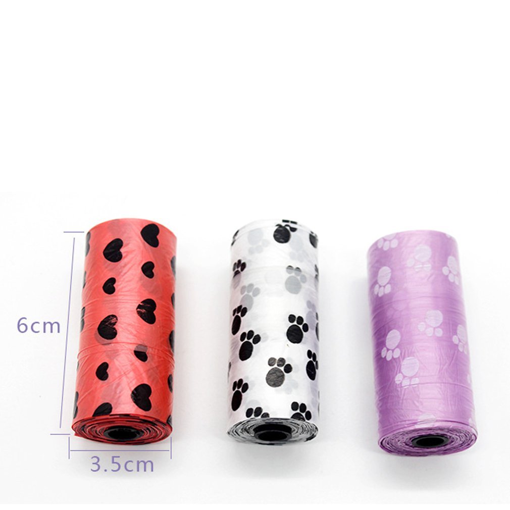 1 Roll Dog Waste Kak Tas Poo Print Clean-Up Bag Outdoor Home Garbage Bag Carrier Pets
