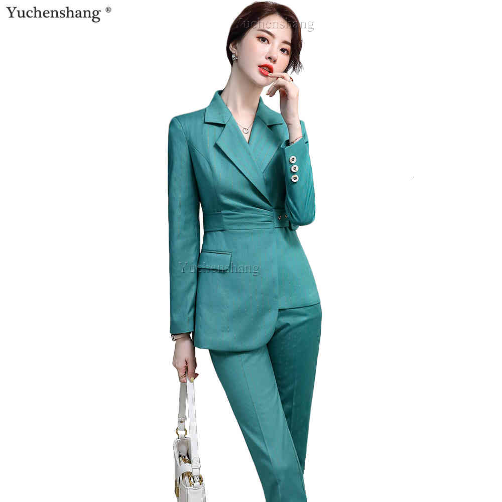Women's Suits & Blazers New Arrival Green Yellow Pink Stripe Pant Suit With Belt Asymmetric 2 Piece Set Blazer Women Plus Size 5XL And KGOE, Green 2 piece set
Women's Suits & Blazers New Arrival Green Yellow Pink Stripe Pant Suit With Belt Asymmetric 2 Piece Set Blazer Women Plus Size 5XL And KGOE, Green 2 piece set