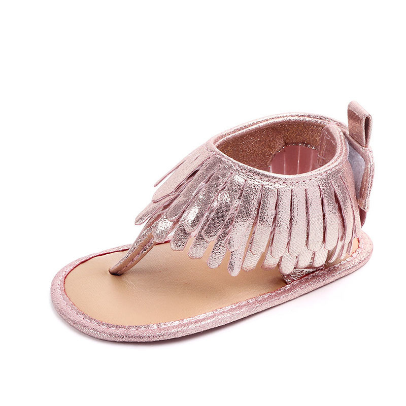 Melario Summer Toddler Girls Sandals Fashion Kids Tassel Cute Shoes Baby Flat Heel Shoes Hook & Loop Sandals 210412