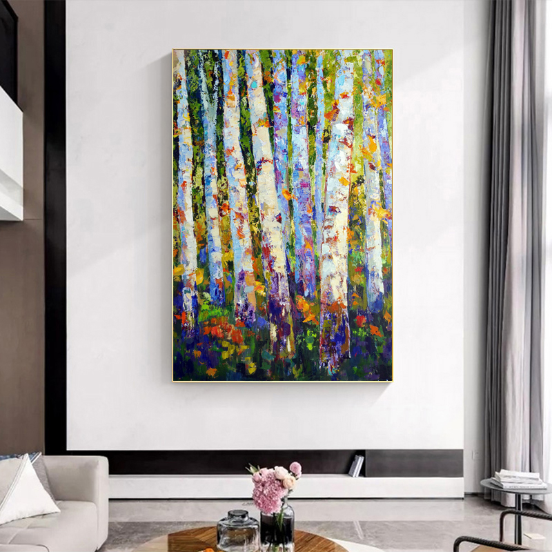 Tree Forest Leaf Poster Canvas Painting Wall For Pictures Living Room Landscape Modern Home Decor Colorful Prints