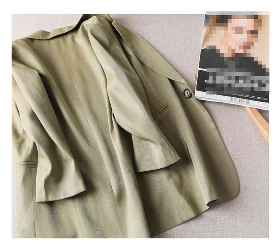 Spring Elegant Office Lady Thin Tailored Coats Casual Loose Soft Silm Jakets Fashion All-match Women Tops Clothing 210525