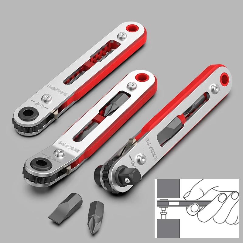 Hand Tools BROPPE Magnetic Two-way Ratchet Screwdriver Wrench Set Right-angle 1/4" Hex Shank Turning Head For Narrow Space DIY
Hand Tools BROPPE Magnetic Two-way Ratchet Screwdriver Wrench Set Right-angle 1/4" Hex Shank Turning Head For Narrow Space DIY