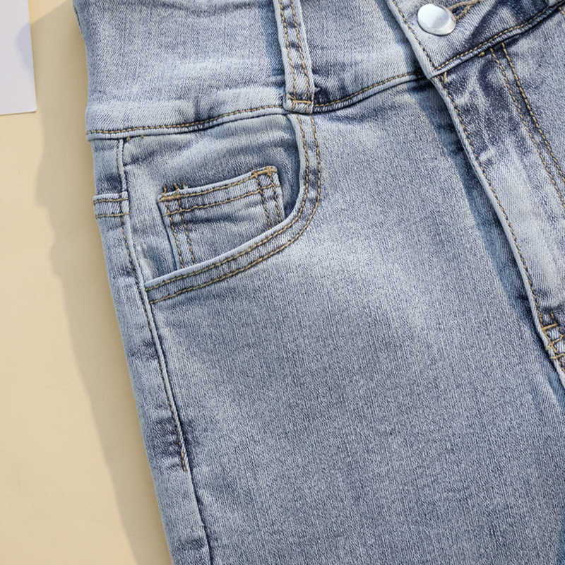 Women's Black Jeans Stretch High Waist Skinny Denim Pants Plus Size Female Vintage Washed Pencil Mom Cowboy Trouser 210922