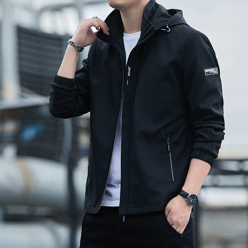 Men Clothing 2021 Spring Large Size Hooded Cardigan Jacket Men's Korean Casual Fashion Slim Workwear Jackets