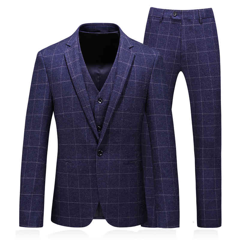 Men's Suits & Blazers three-piece assemblies (blazer + vest pants) male plaid suit stripes Asian size S-4XL high quality fashion man's, Dark blue.
Men's Suits & Blazers three-piece assemblies (blazer + vest pants) male plaid suit stripes Asian size S-4XL high quality fashion man's, Dark blue.