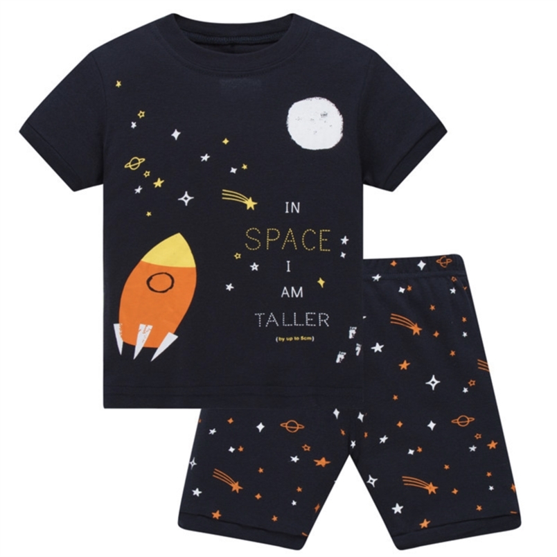 Summer Boys Pajamas Sets Space Short Sleeve Children's Sleepwear 100% Cotton Kids Underwear Pyjama Sleeping Suits 211109
Summer Boys Pajamas Sets Space Short Sleeve Children's Sleepwear 100% Cotton Kids Underwear Pyjama Sleeping Suits 211109