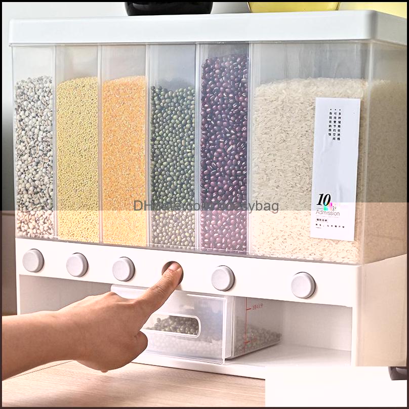 Storage Bottles & Jars Home Organization Housekee Garden Wall Mounted Rice Dispenser Separate Cereal Bucket Moisture Proof Matic Rack Sealed
Storage Bottles & Jars Home Organization Housekee Garden Wall Mounted Rice Dispenser Separate Cereal Bucket Moisture Proof Matic Rack Sealed
