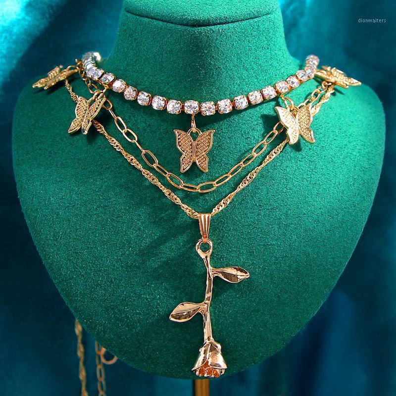 Fashion Multilayer Butterfly Crystal Tennis Chain Pendant Necklace For Women Golden Rose Flower Choker Neckalce 2021 Jewelry Chains
Fashion Multilayer Butterfly Crystal Tennis Chain Pendant Necklace For Women Golden Rose Flower Choker Neckalce 2021 Jewelry Chains