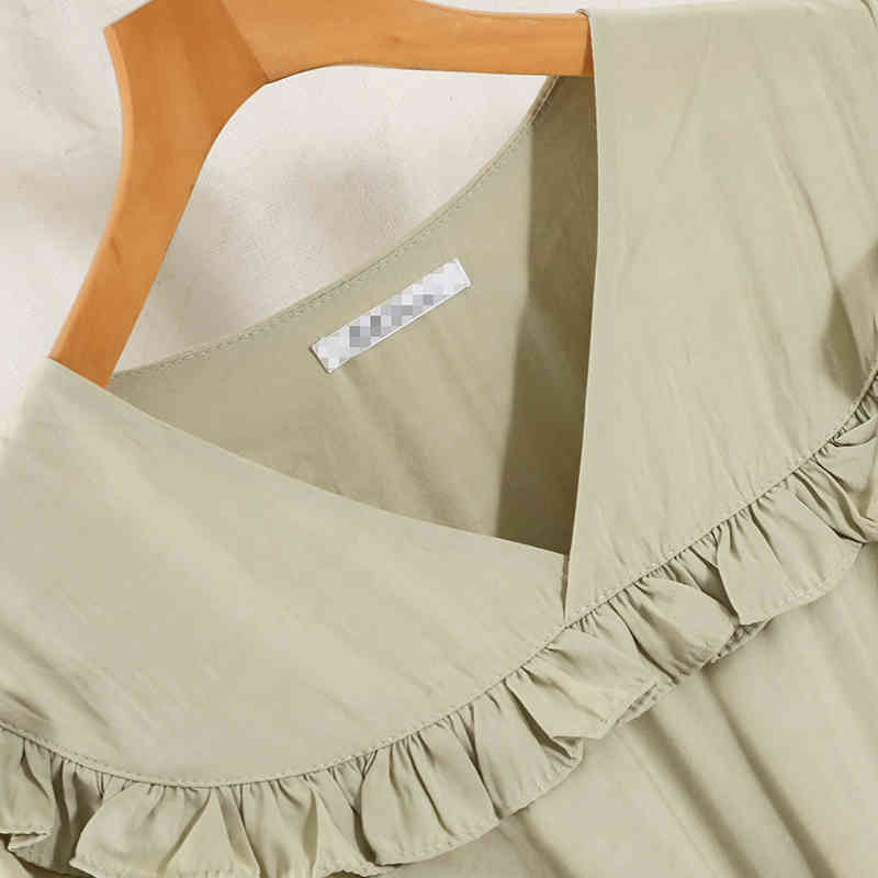 LoveFlowerLife Summer A Line Square Collar Chiffon High Waist Mid-Calf Women Dresses Vintage Solid Sweet Dress 210521