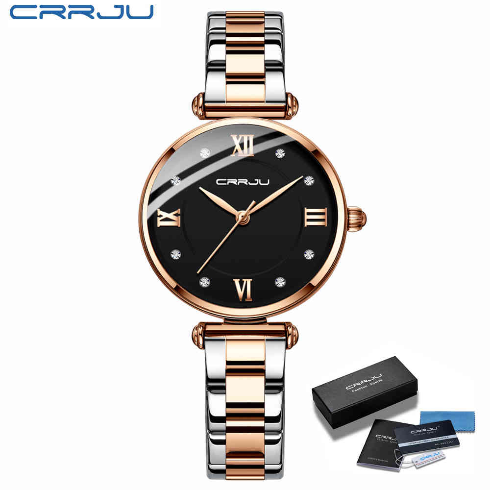 Women's Watch CRRJU Luxury Elegant Women Crystal Wristwatch Waterproof Quartz Ladies Stainless Bracelet Watches relogio feminino 210517, Silver white
Women's Watch CRRJU Luxury Elegant Women Crystal Wristwatch Waterproof Quartz Ladies Stainless Bracelet Watches relogio feminino 210517, Silver white