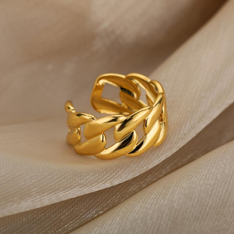 Cluster Rings Trendy Cuban Chain For Women Men Punk Stainless Steel Twisted Geometric Finger Party Handmade Jewelry Gift 2021, Golden;silver
Cluster Rings Trendy Cuban Chain For Women Men Punk Stainless Steel Twisted Geometric Finger Party Handmade Jewelry Gift 2021, Golden;silver
