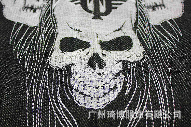 Sale Stripe Denim Jeans Loose Hip Hop Men Printed Hiphop Hip-hop Embroidered Skull Influx Of Casual Skateboard 211111