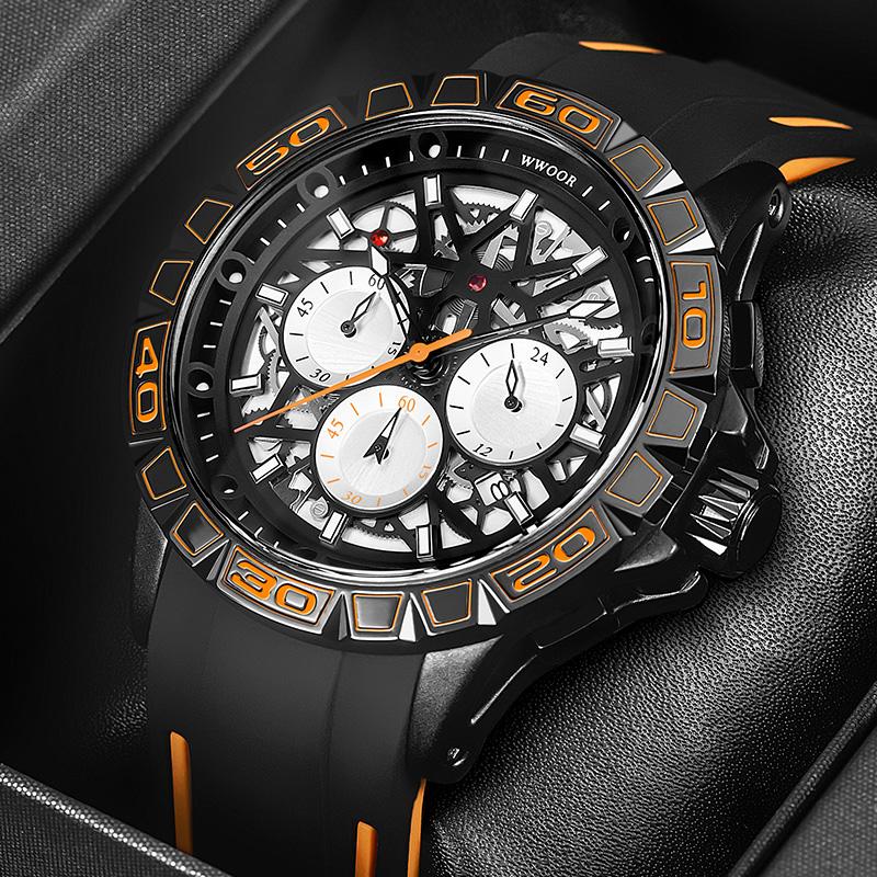 Wristwatches 2021 WWOOR Top Lxuury Design Men Watches Sports Waterproof Quartz Watch Big Dial Chronograph Wristwatch Box Reloj Hombre, Orange black
Wristwatches 2021 WWOOR Top Lxuury Design Men Watches Sports Waterproof Quartz Watch Big Dial Chronograph Wristwatch Box Reloj Hombre, Orange black