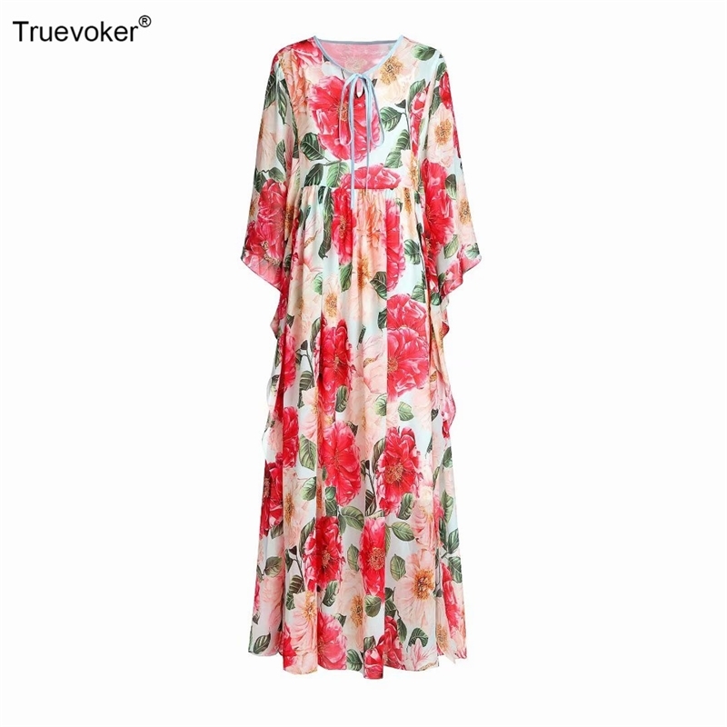 Truevoker Spring Runway Fashion Maxi Long Cottagecor Dres' Flare Sleeves Red Peony Flower Print Mejur Festa Vestido 210602, Blue
Truevoker Spring Runway Fashion Maxi Long Cottagecor Dres' Flare Sleeves Red Peony Flower Print Mejur Festa Vestido 210602, Blue