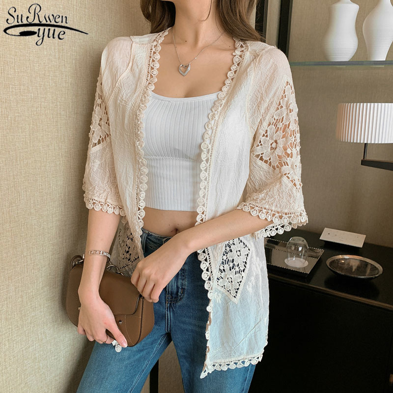 Lace Shirt Long Knitted Cardigan Short Sleeve Air Conditioning Sunscreen Traditonal Vacation Coat Women 13672 210417, Beige
Lace Shirt Long Knitted Cardigan Short Sleeve Air Conditioning Sunscreen Traditonal Vacation Coat Women 13672 210417, Beige