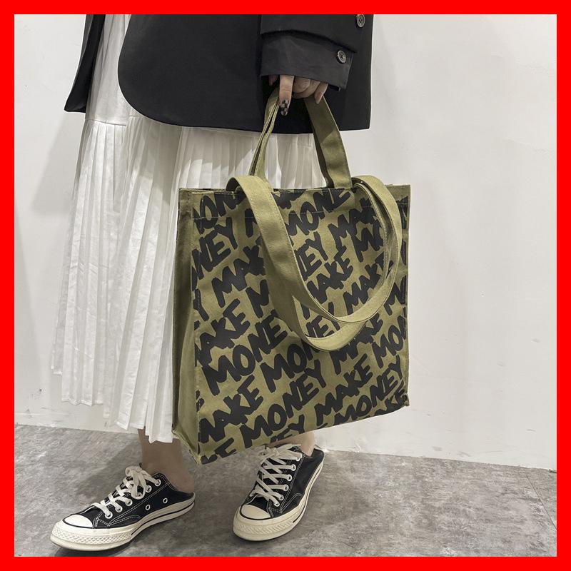 Shopping Bags Women And Men Canvas Bag Letter Print Female Cotton Cloth Shoulder Eco Handbag Tote Reusable Grocery Shopper, Portable
Shopping Bags Women And Men Canvas Bag Letter Print Female Cotton Cloth Shoulder Eco Handbag Tote Reusable Grocery Shopper, Portable